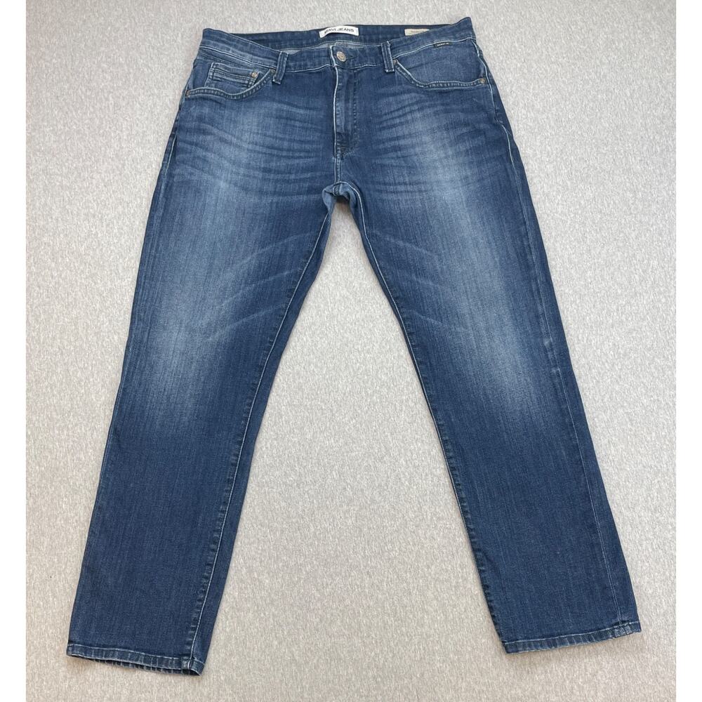 Mavi Jeans‎ Mens 36 x 30 Blue Cotton Blend Stretch Marcus Slim Fit Straight
